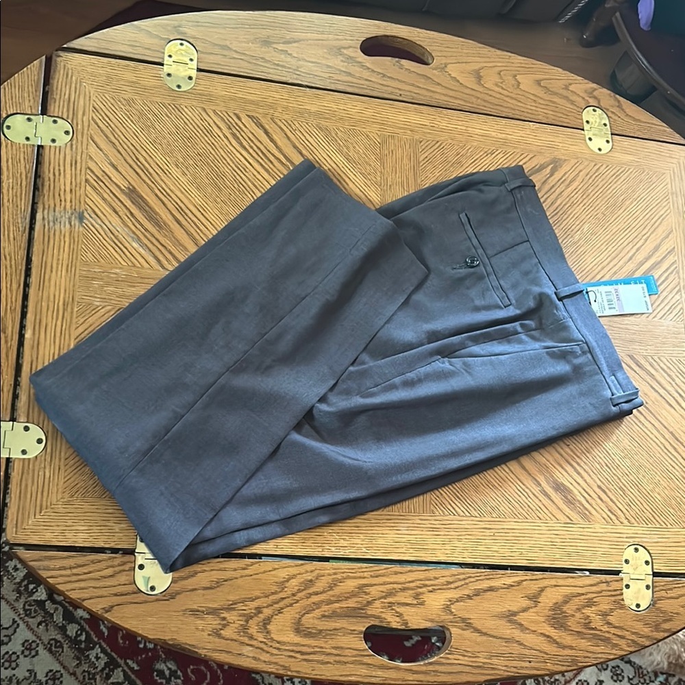 PERRY ELLIS Portfolio Travel Luxe Slim Fit Gray Slacks 32 x 32